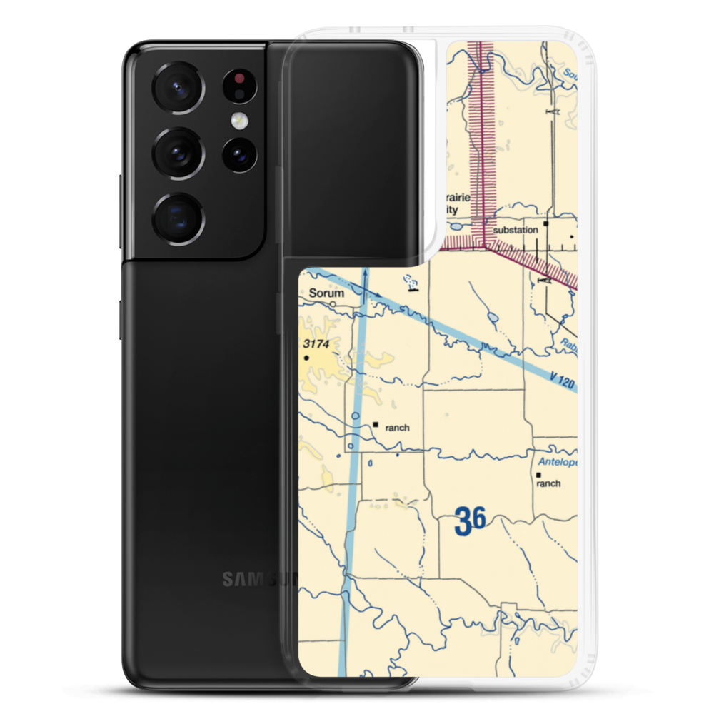 Ike John Private Airport (SD60) VFR Sectional Samsung Case Samsung Galaxy S21 Ultra model shown