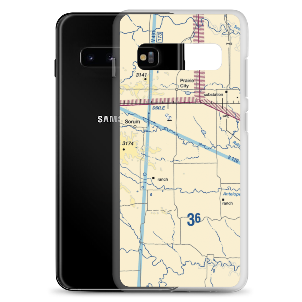 Ike John Private Airport (SD60) VFR Sectional Samsung Case Samsung Galaxy S10+ model shown