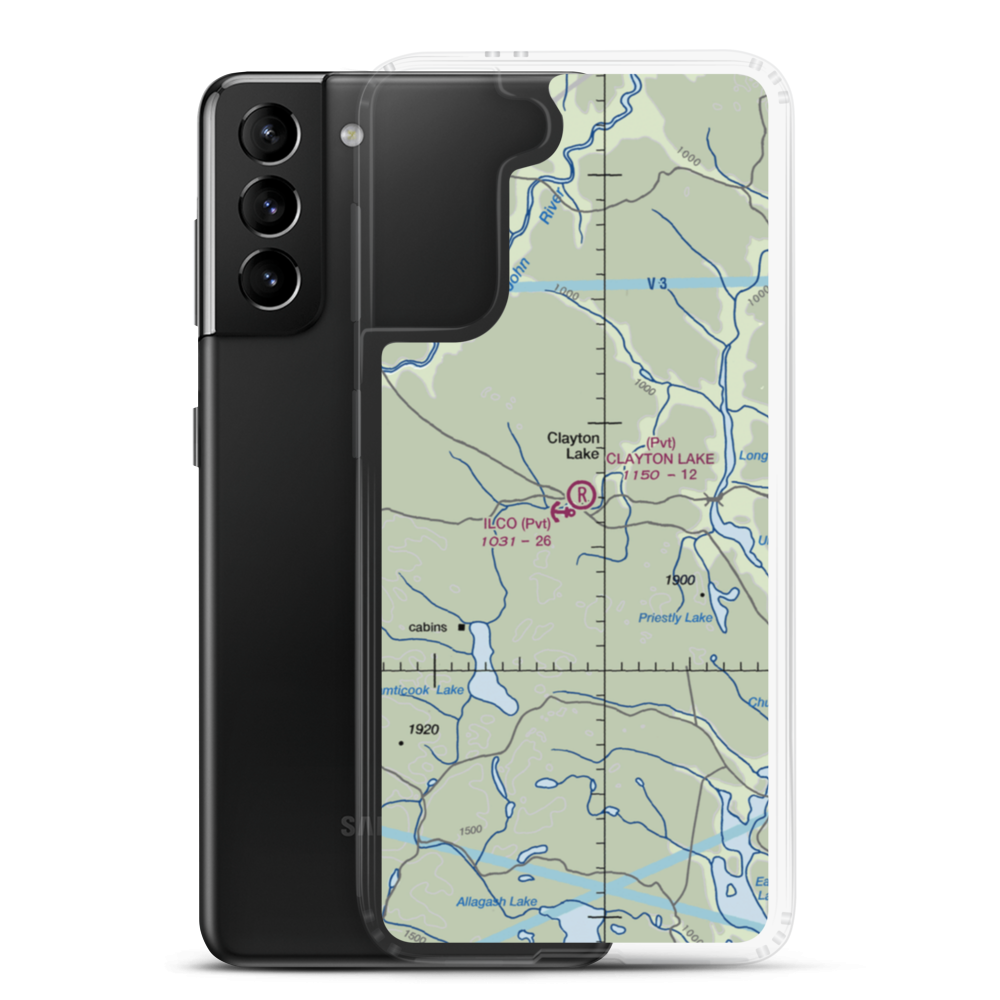Ilco Landing Area Seaplane Base (ME04) VFR Sectional Samsung Case Samsung Galaxy S21 Plus model shown