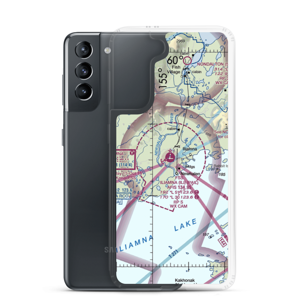 Iliamna Airport (ILI) VFR Sectional Samsung Case Samsung Galaxy S21 model shown