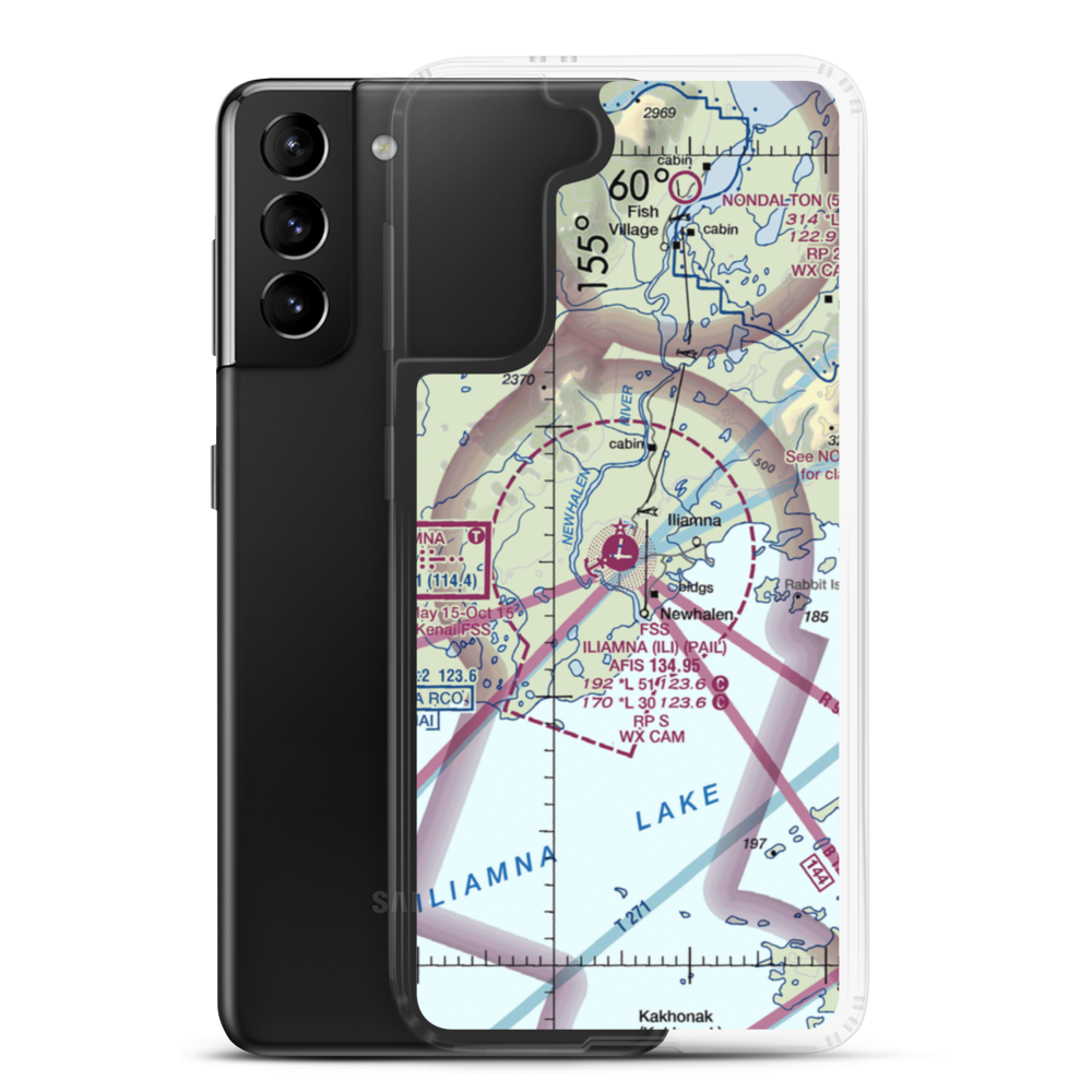 Iliamna Airport (ILI) VFR Sectional Samsung Case Samsung Galaxy S21 Plus model shown