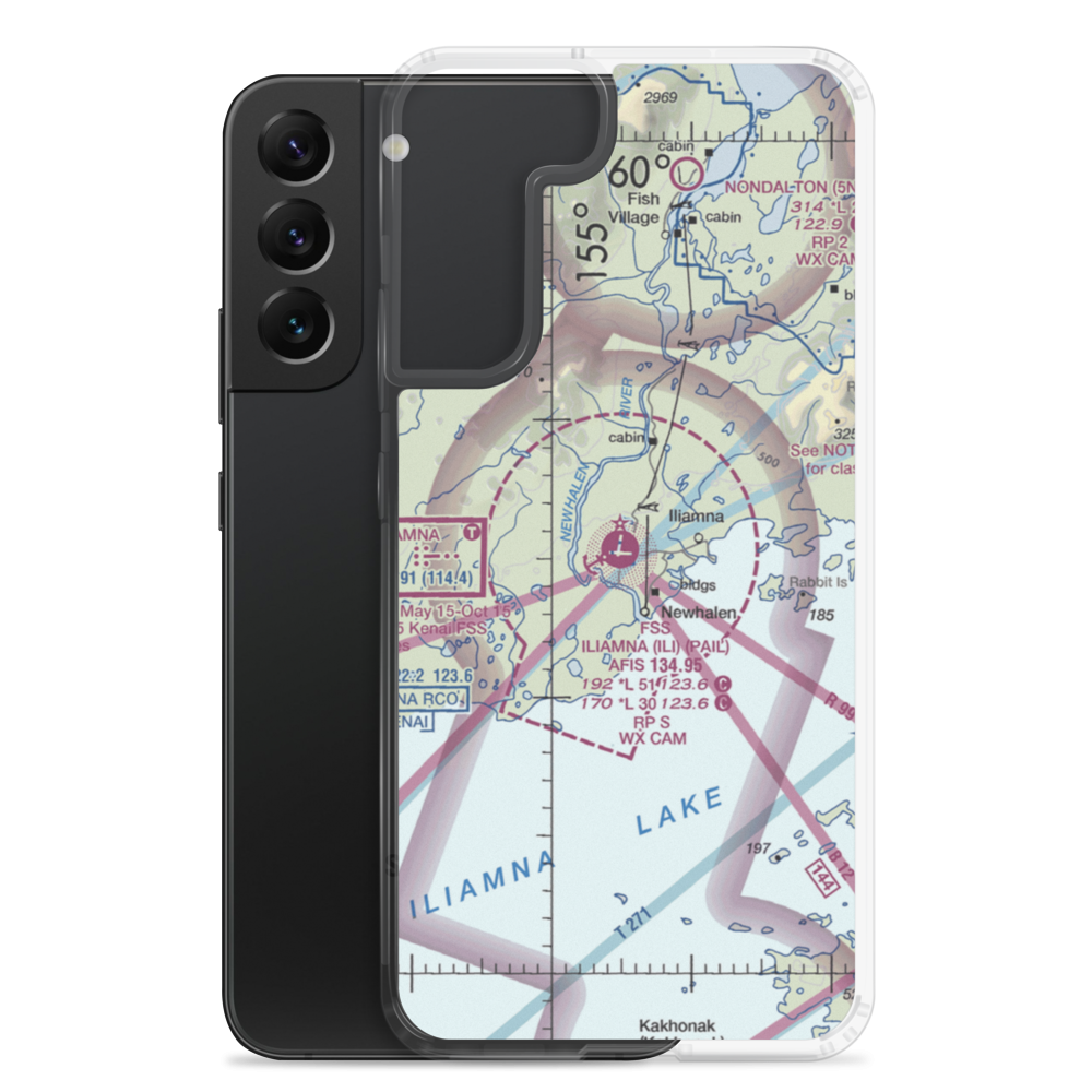 Iliamna Airport (ILI) VFR Sectional Samsung Case Samsung Galaxy S22 Plus model shown