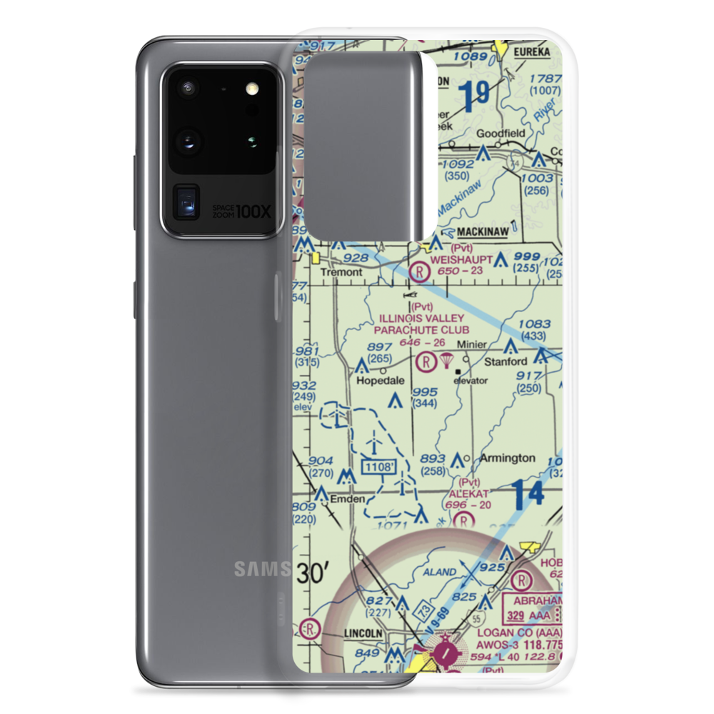 Illinois Valley Parachute Club Airport (81IL) VFR Sectional Samsung Case Samsung Galaxy S20 Ultra model shown