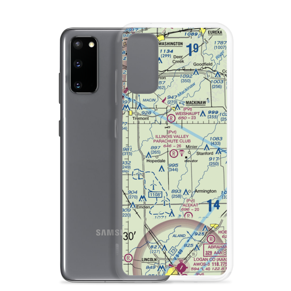 Illinois Valley Parachute Club Airport (81IL) VFR Sectional Samsung Case Samsung Galaxy S20 model shown