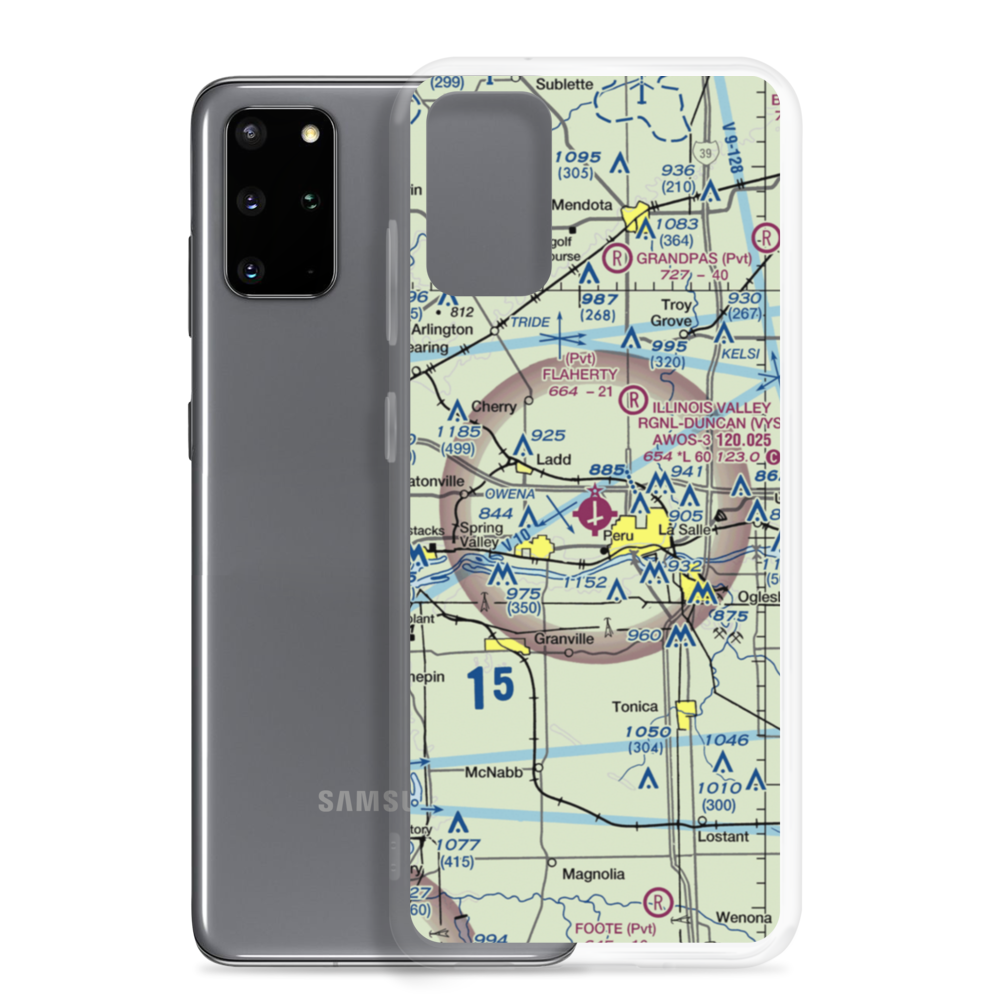 Illinois Valley Regional Airport-Walter A Duncan Field (VYS) VFR Sectional Samsung Case Samsung Galaxy S20 Plus model shown