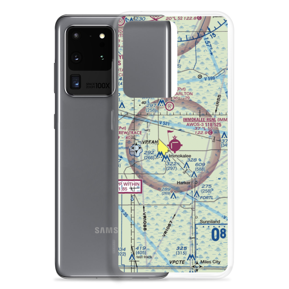 Immokalee Regional Airport (IMM) VFR Sectional Samsung Case Samsung Galaxy S20 Ultra model shown