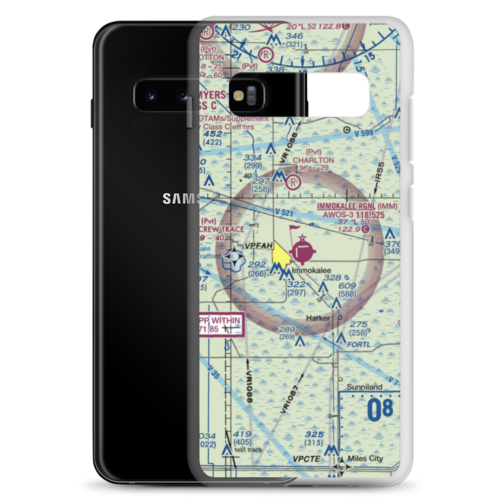 Immokalee Regional Airport (IMM) VFR Sectional Samsung Case Samsung Galaxy S10+ model shown