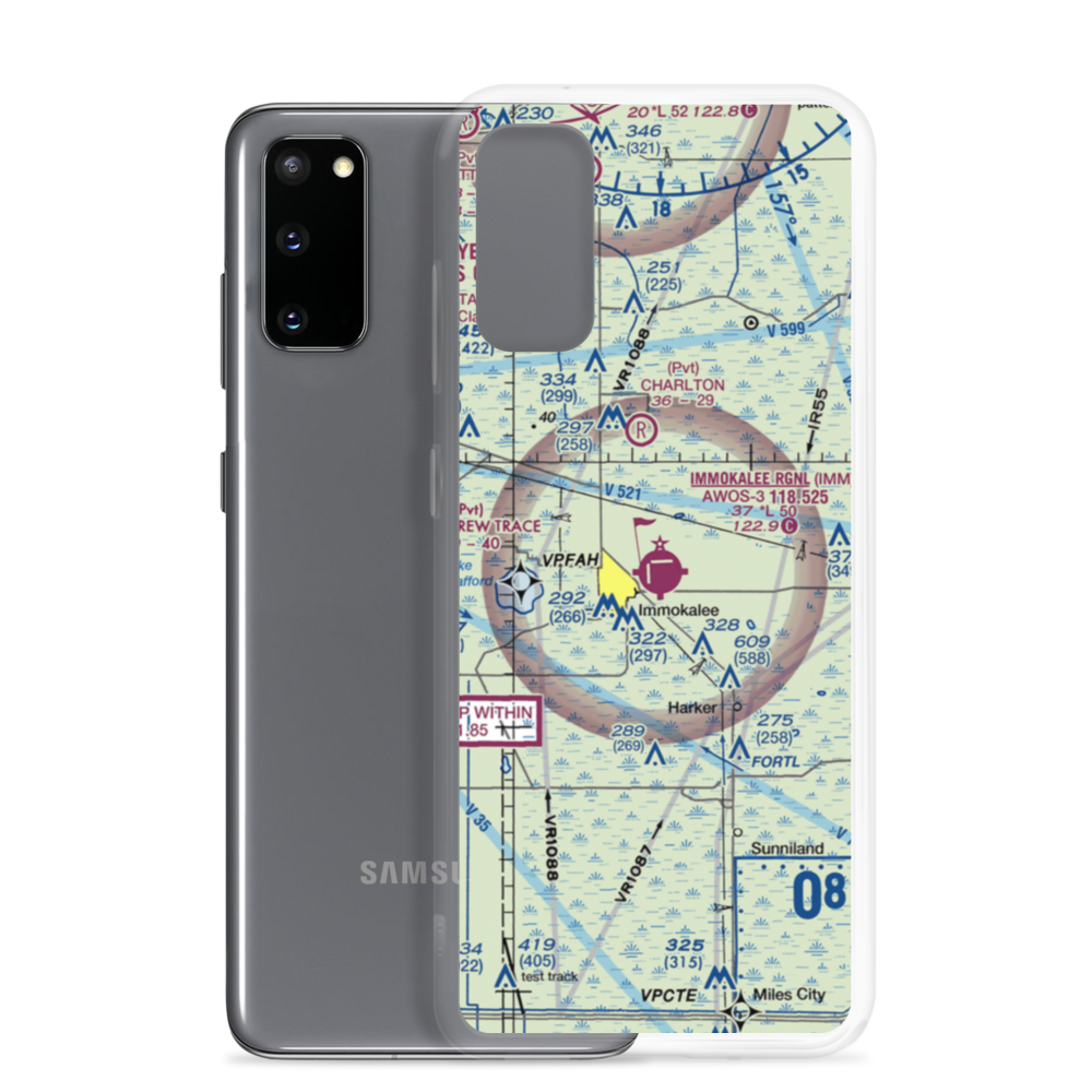 Immokalee Regional Airport (IMM) VFR Sectional Samsung Case Samsung Galaxy S20 model shown