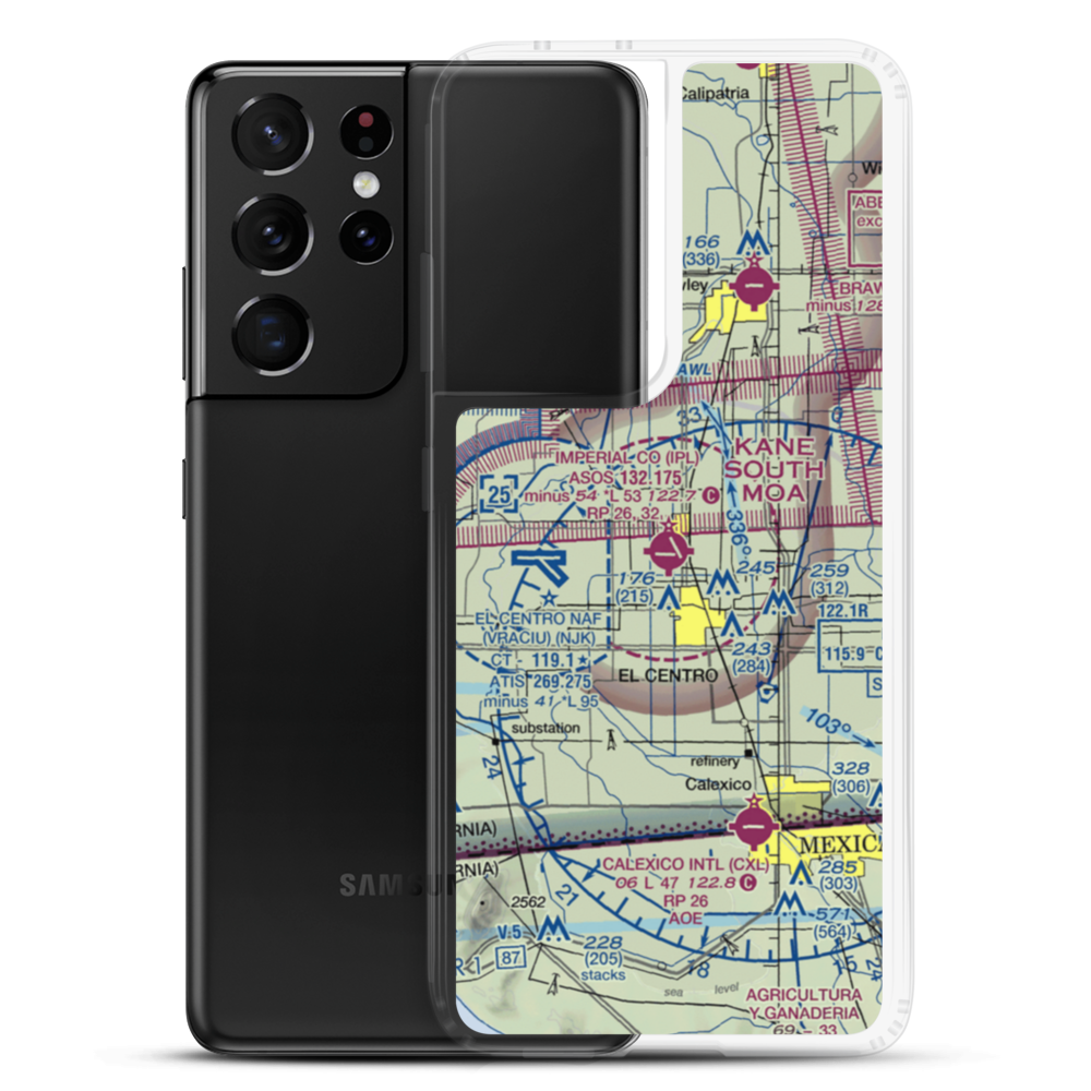 Imperial County Airport (IPL) VFR Sectional Samsung Case Samsung Galaxy S21 Ultra model shown