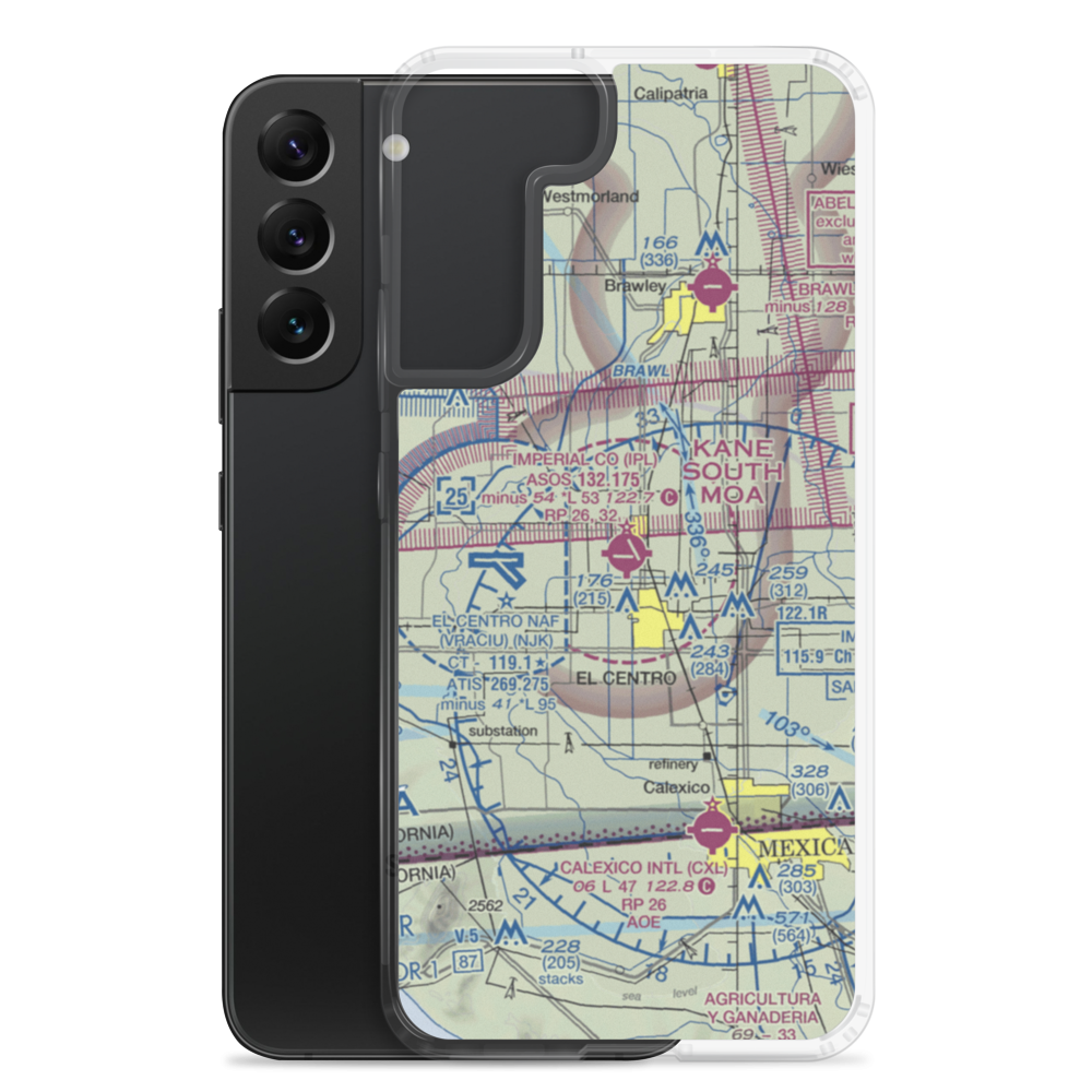 Imperial County Airport (IPL) VFR Sectional Samsung Case Samsung Galaxy S22 Plus model shown