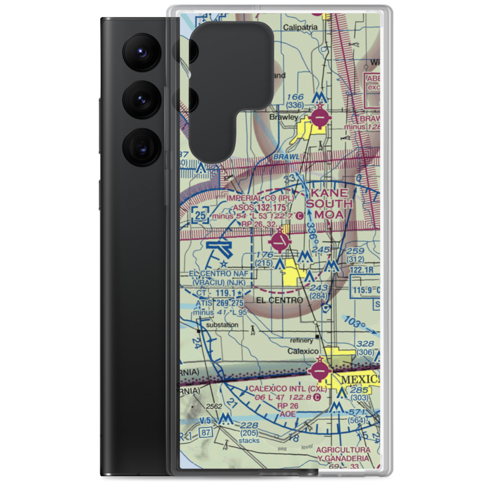 Imperial County Airport (IPL) VFR Sectional Samsung Case Samsung Galaxy S22 Ultra model shown