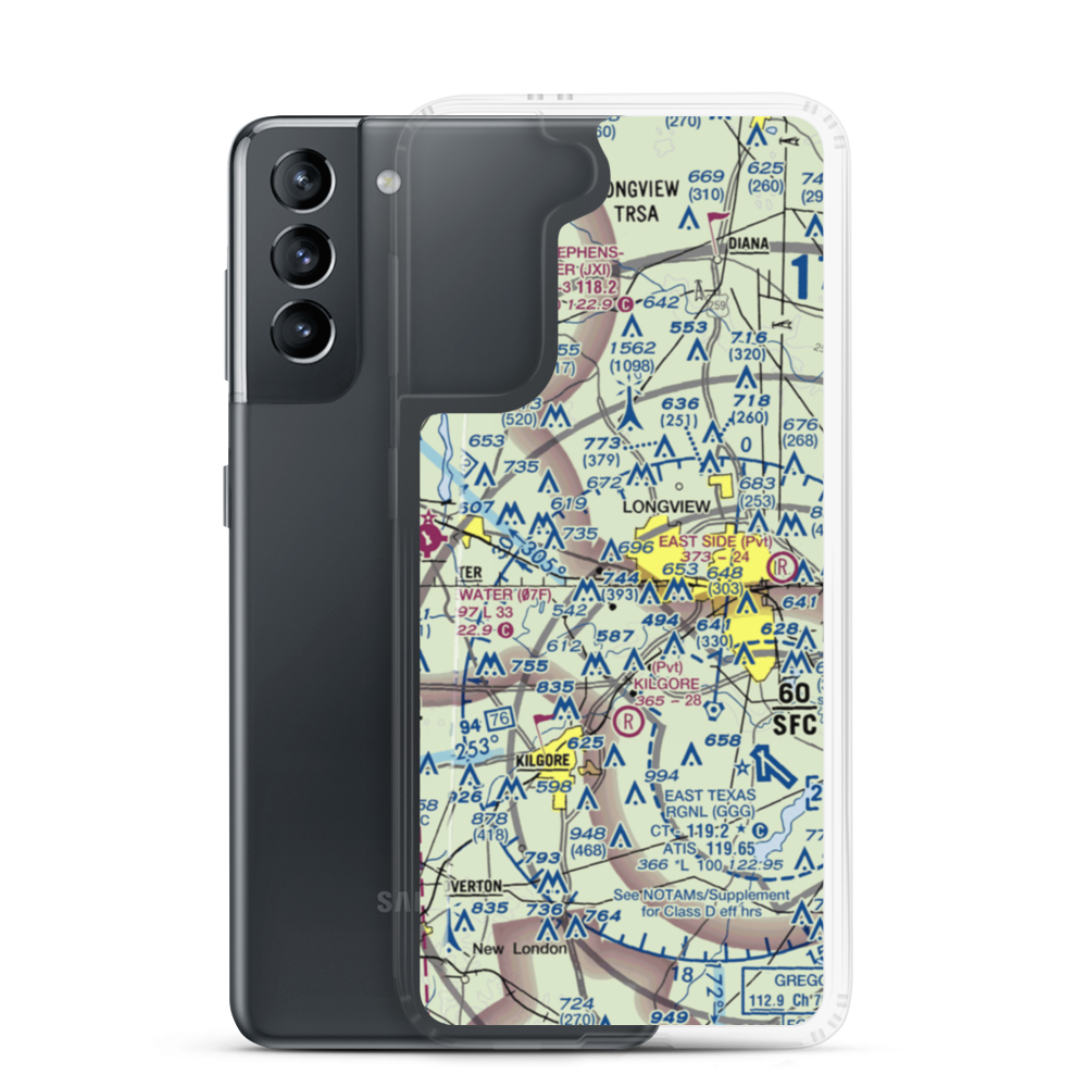 In The Trenches Airport (XS02) VFR Sectional Samsung Case Samsung Galaxy S21 model shown