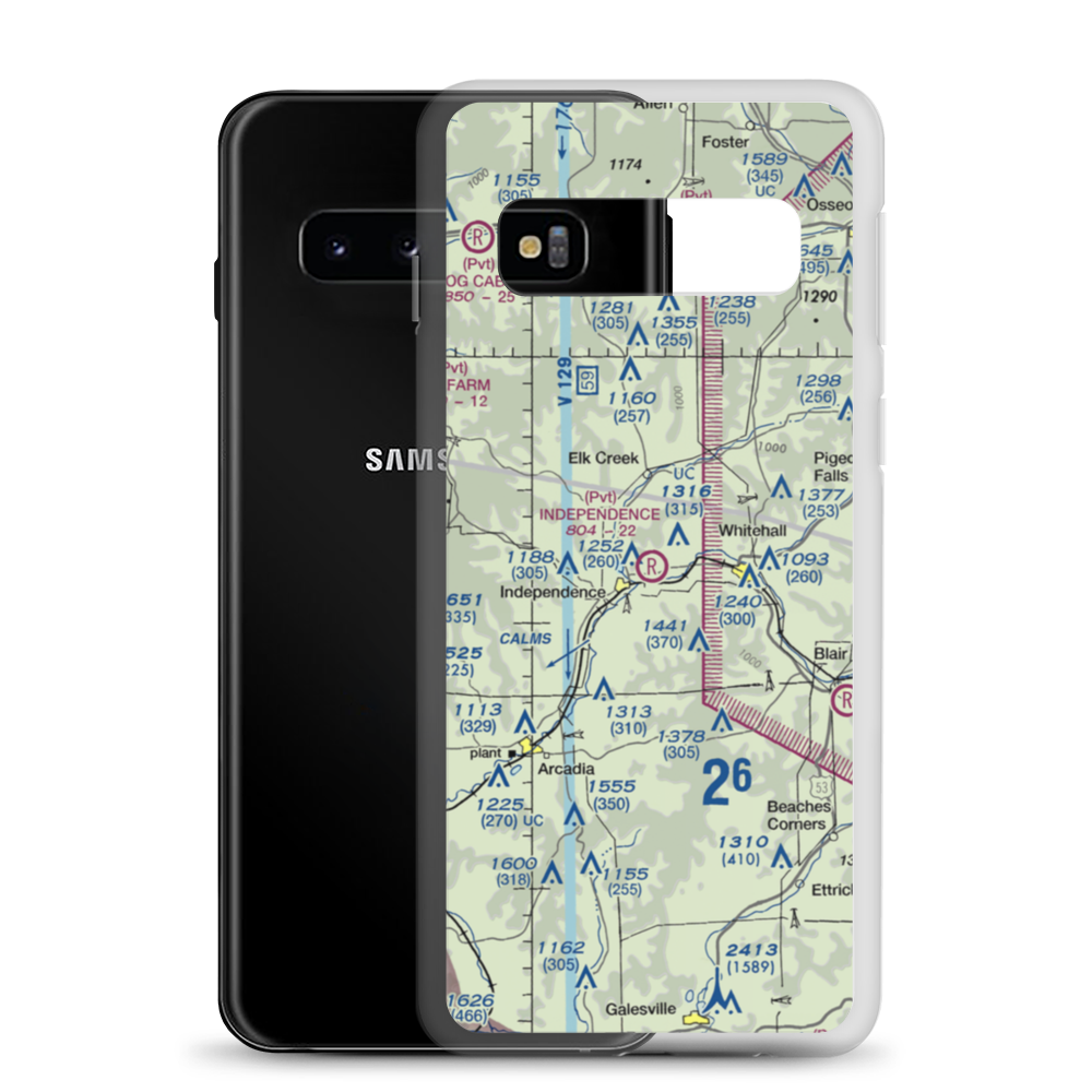 Independence Airport (5WI6) VFR Sectional Samsung Case Samsung Galaxy S10 model shown