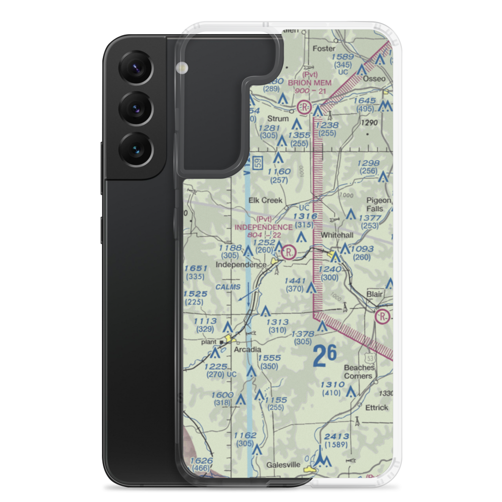 Independence Airport (5WI6) VFR Sectional Samsung Case Samsung Galaxy S22 Plus model shown