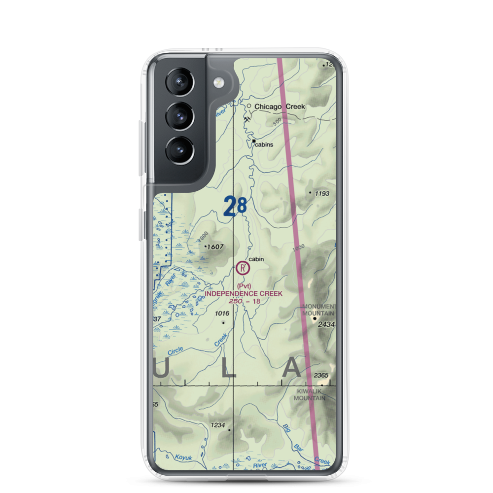 Independence Creek Airport (2AK9) VFR Sectional Samsung Case Samsung Galaxy S21 model shown