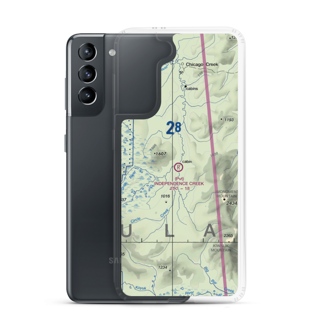 Independence Creek Airport (2AK9) VFR Sectional Samsung Case Samsung Galaxy S21 model shown