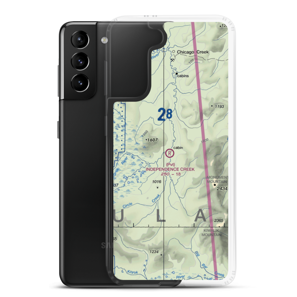 Independence Creek Airport (2AK9) VFR Sectional Samsung Case Samsung Galaxy S21 Plus model shown