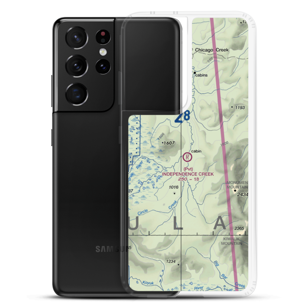 Independence Creek Airport (2AK9) VFR Sectional Samsung Case Samsung Galaxy S21 Ultra model shown