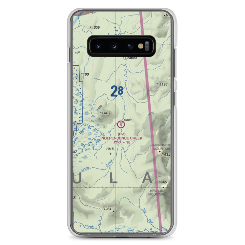 Independence Creek Airport (2AK9) VFR Sectional Samsung Case Samsung Galaxy S10+ model shown