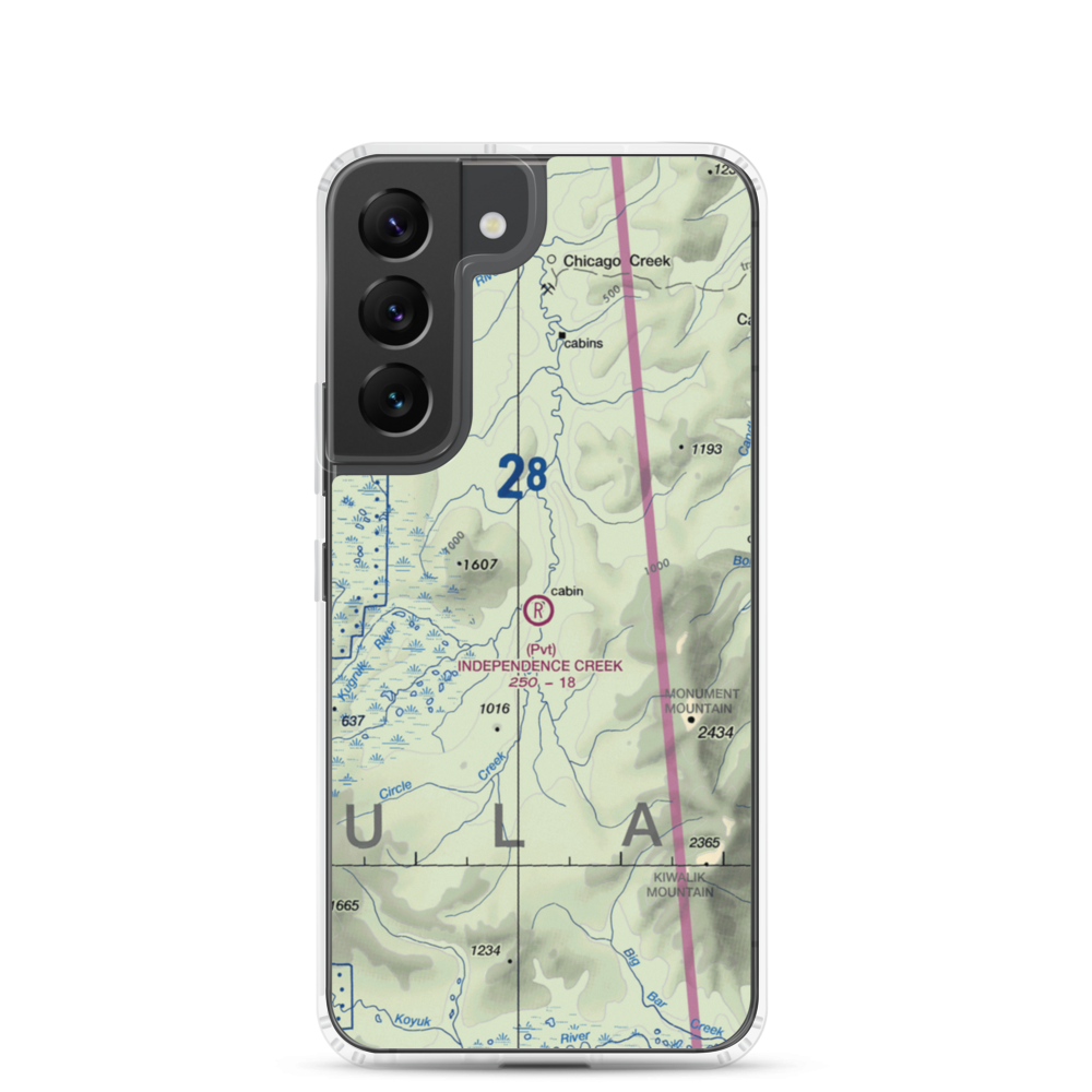 Independence Creek Airport (2AK9) VFR Sectional Samsung Case Samsung Galaxy S22 model shown