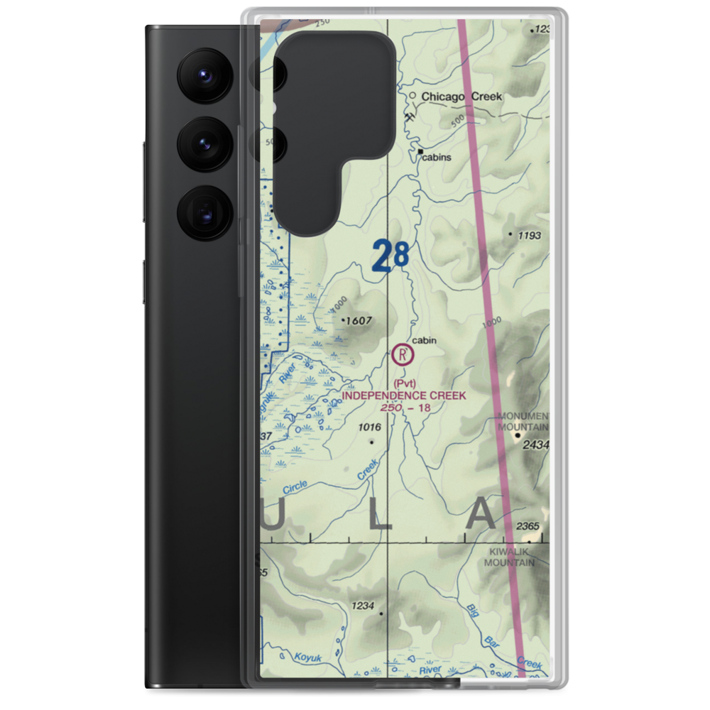 Independence Creek Airport (2AK9) VFR Sectional Samsung Case Samsung Galaxy S22 Ultra model shown