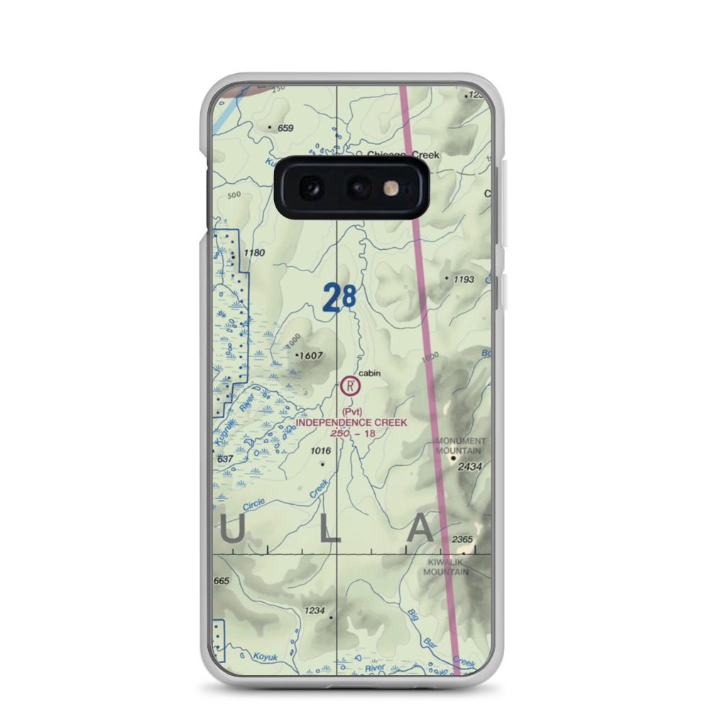 Independence Creek Airport (2AK9) VFR Sectional Samsung Case Samsung Galaxy S10e model shown
