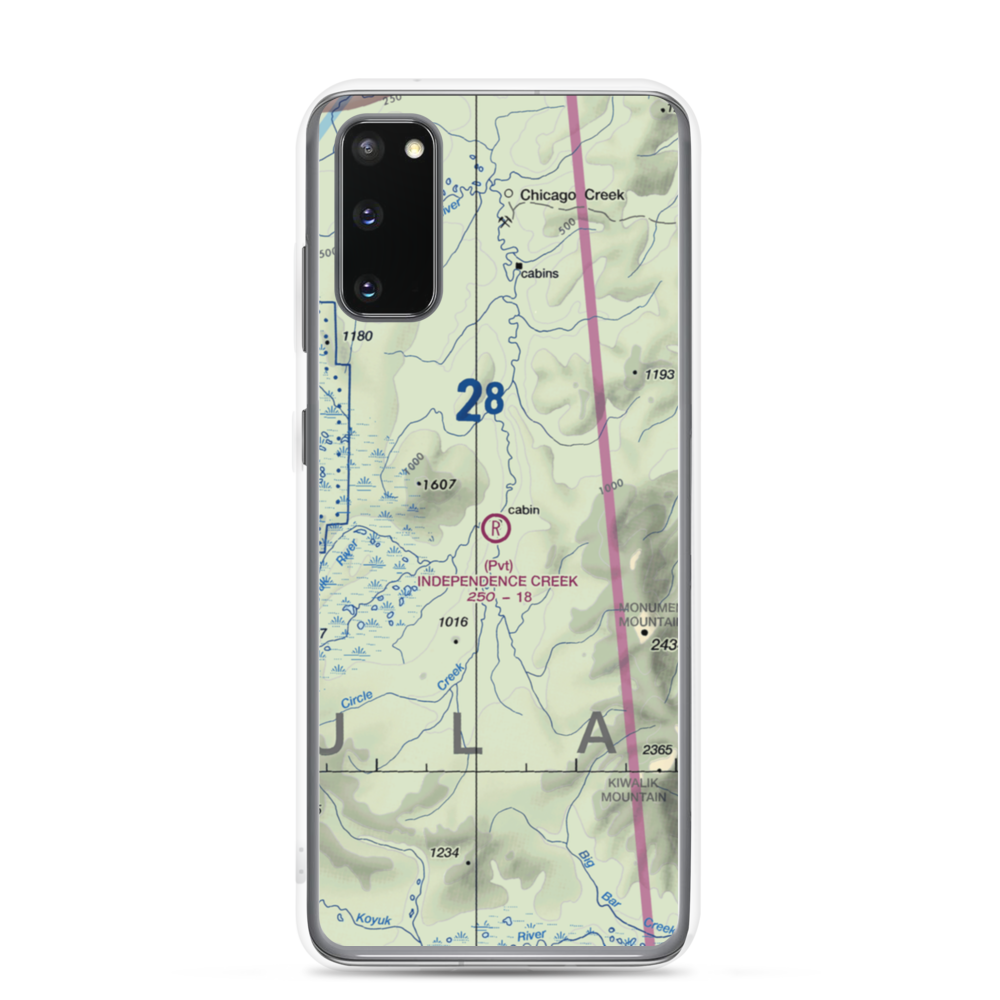 Independence Creek Airport (2AK9) VFR Sectional Samsung Case Samsung Galaxy S20 model shown
