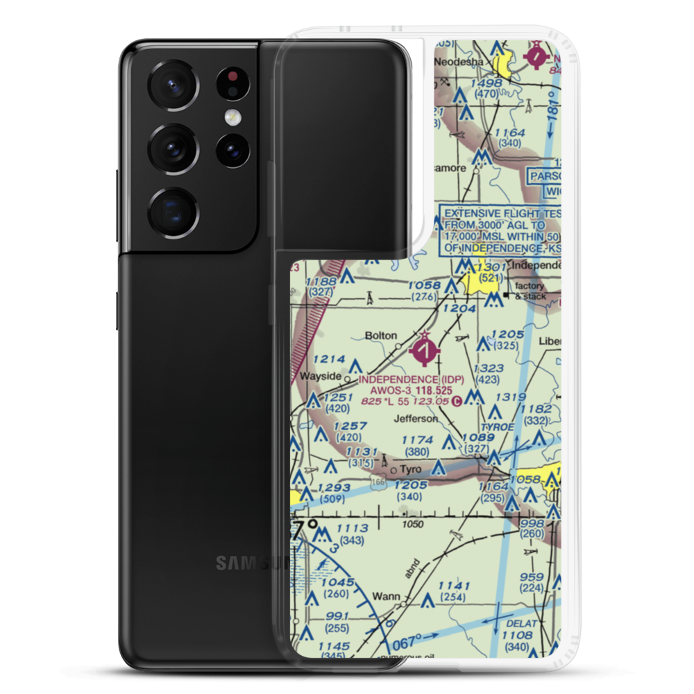 Independence Municipal Airport (IDP) VFR Sectional Samsung Case Samsung Galaxy S21 Ultra model shown