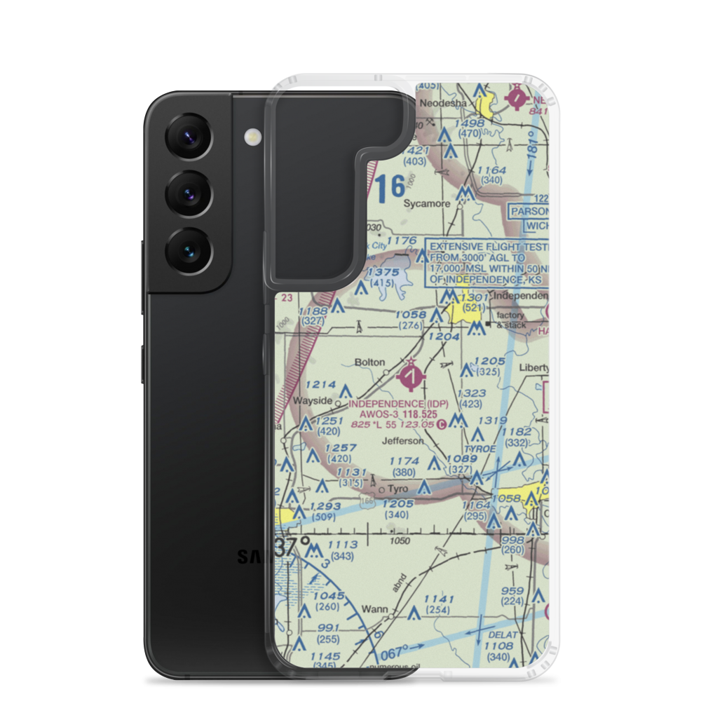 Independence Municipal Airport (IDP) VFR Sectional Samsung Case Samsung Galaxy S22 model shown
