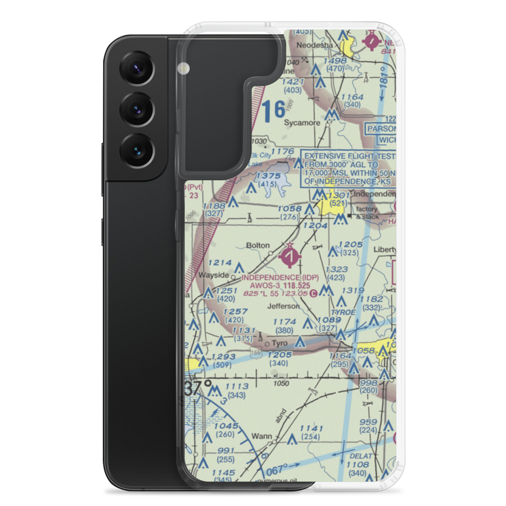 Independence Municipal Airport (IDP) VFR Sectional Samsung Case Samsung Galaxy S22 Plus model shown