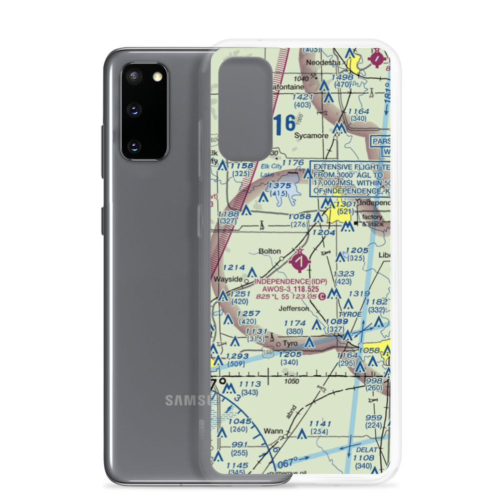 Independence Municipal Airport (IDP) VFR Sectional Samsung Case Samsung Galaxy S20 model shown