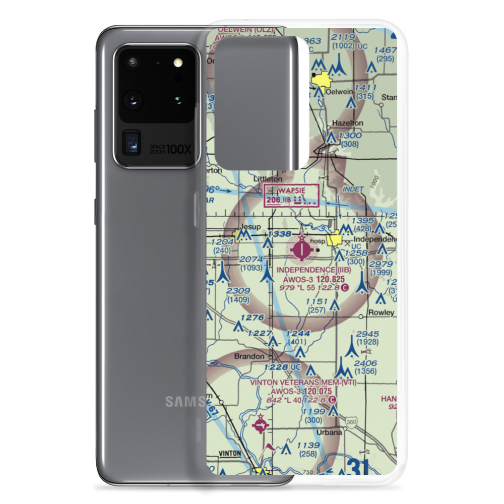 Independence Municipal Airport (IIB) VFR Sectional Samsung Case Samsung Galaxy S20 Ultra model shown