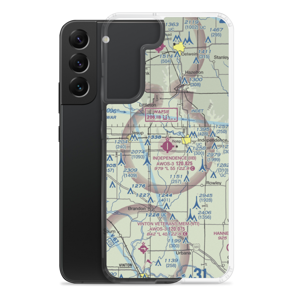 Independence Municipal Airport (IIB) VFR Sectional Samsung Case Samsung Galaxy S22 Plus model shown