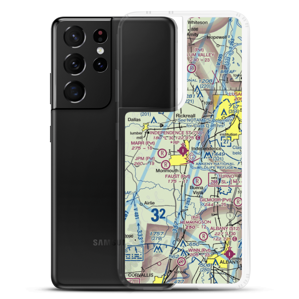 Independence State Airport (7S5) VFR Sectional Samsung Case Samsung Galaxy S21 Ultra model shown
