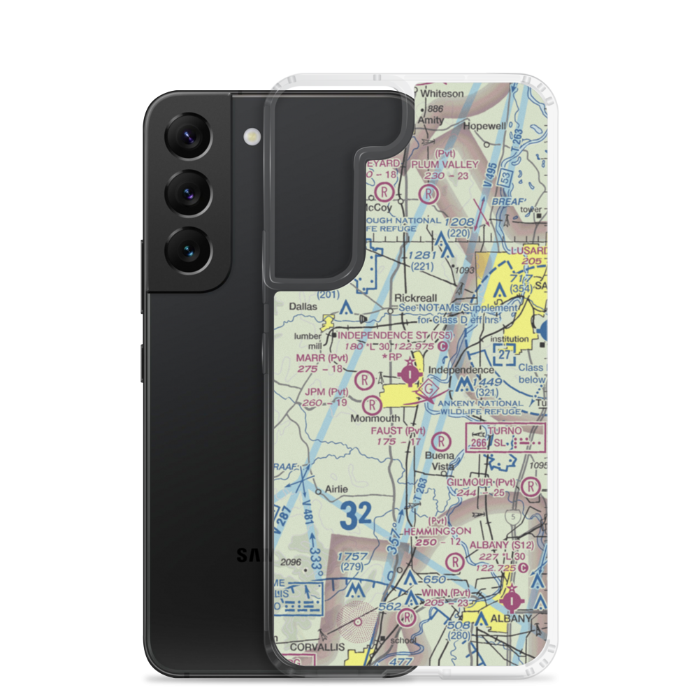 Independence State Airport (7S5) VFR Sectional Samsung Case Samsung Galaxy S22 model shown