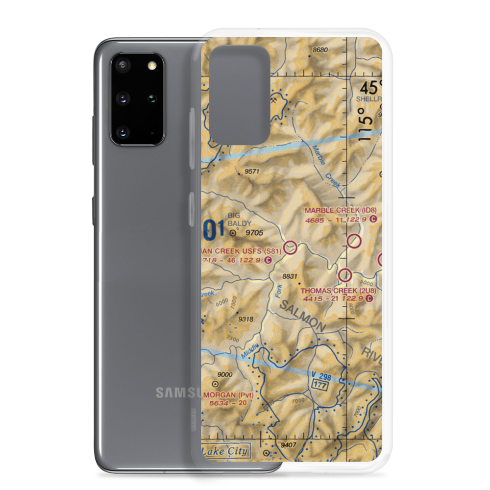 Indian Creek US Forest Service Airport (S81) VFR Sectional Samsung Case Samsung Galaxy S20 Plus model shown