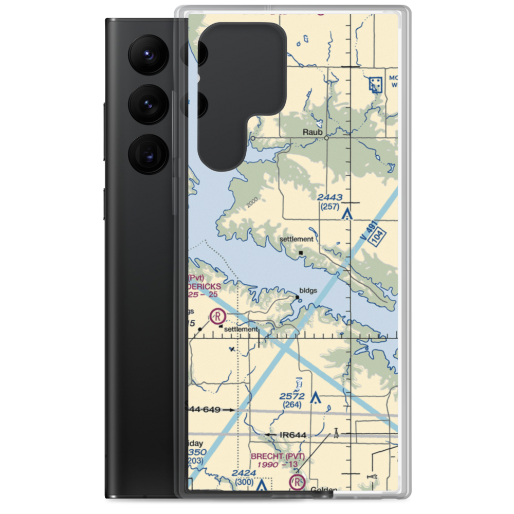 Indian Hill Resort Airport (ND87) VFR Sectional Samsung Case Samsung Galaxy S22 Ultra model shown