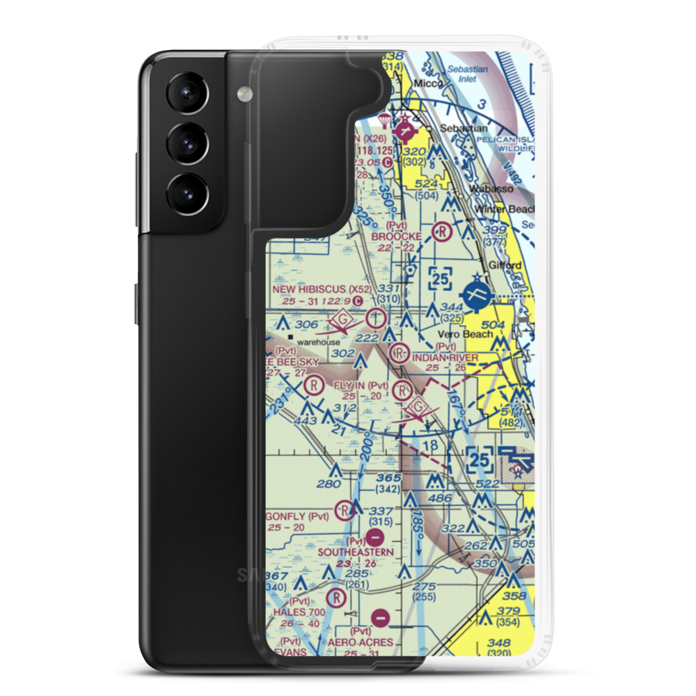 Indian River Aerodrome (FL74) VFR Sectional Samsung Case Samsung Galaxy S21 Plus model shown