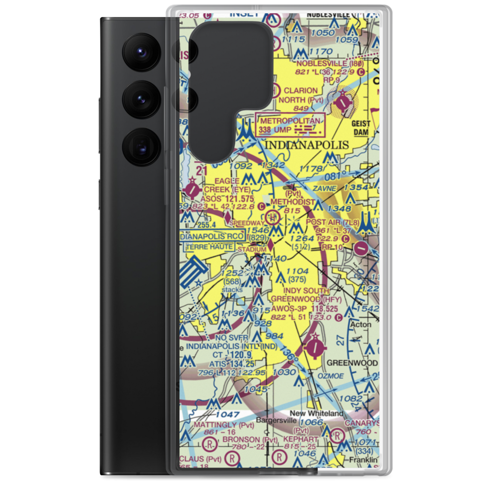 Indianapolis Downtown Heliport (8A4) VFR Sectional Samsung Case Samsung Galaxy S22 Ultra model shown