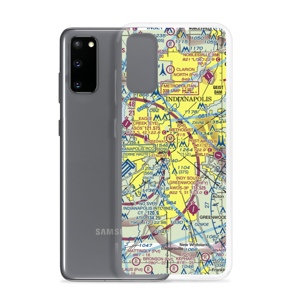 Indianapolis Downtown Heliport (8A4) VFR Sectional Samsung Case Samsung Galaxy S20 model shown