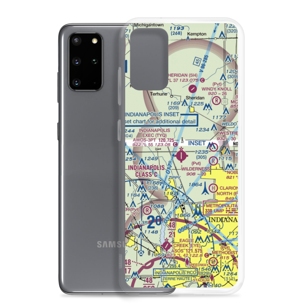 Indianapolis Executive Airport (TYQ) VFR Sectional Samsung Case Samsung Galaxy S20 Plus model shown