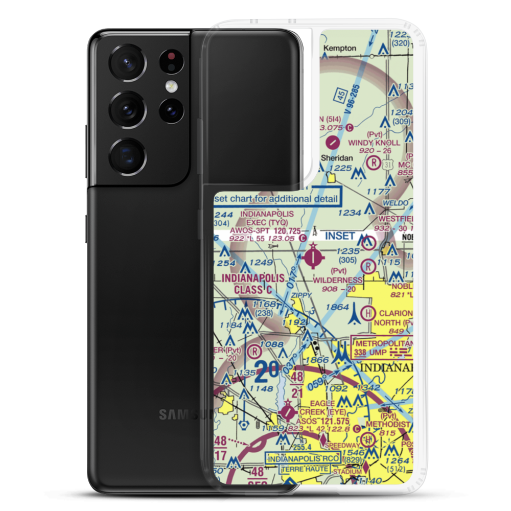 Indianapolis Executive Airport (TYQ) VFR Sectional Samsung Case Samsung Galaxy S21 Ultra model shown
