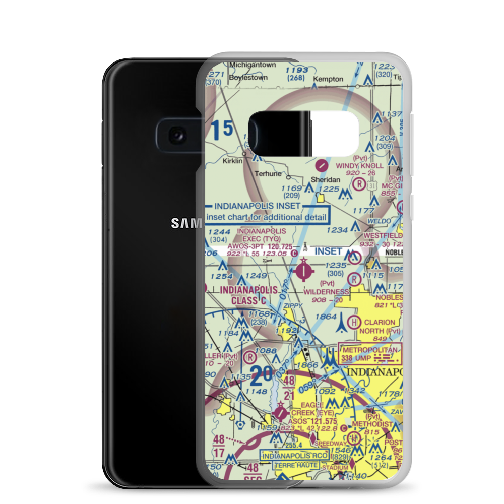 Indianapolis Executive Airport (TYQ) VFR Sectional Samsung Case Samsung Galaxy S10e model shown