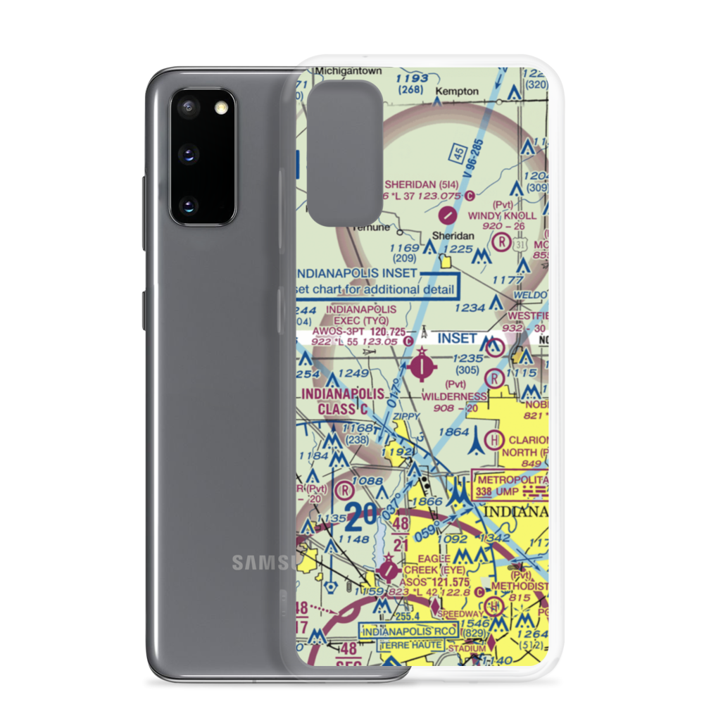 Indianapolis Executive Airport (TYQ) VFR Sectional Samsung Case Samsung Galaxy S20 model shown