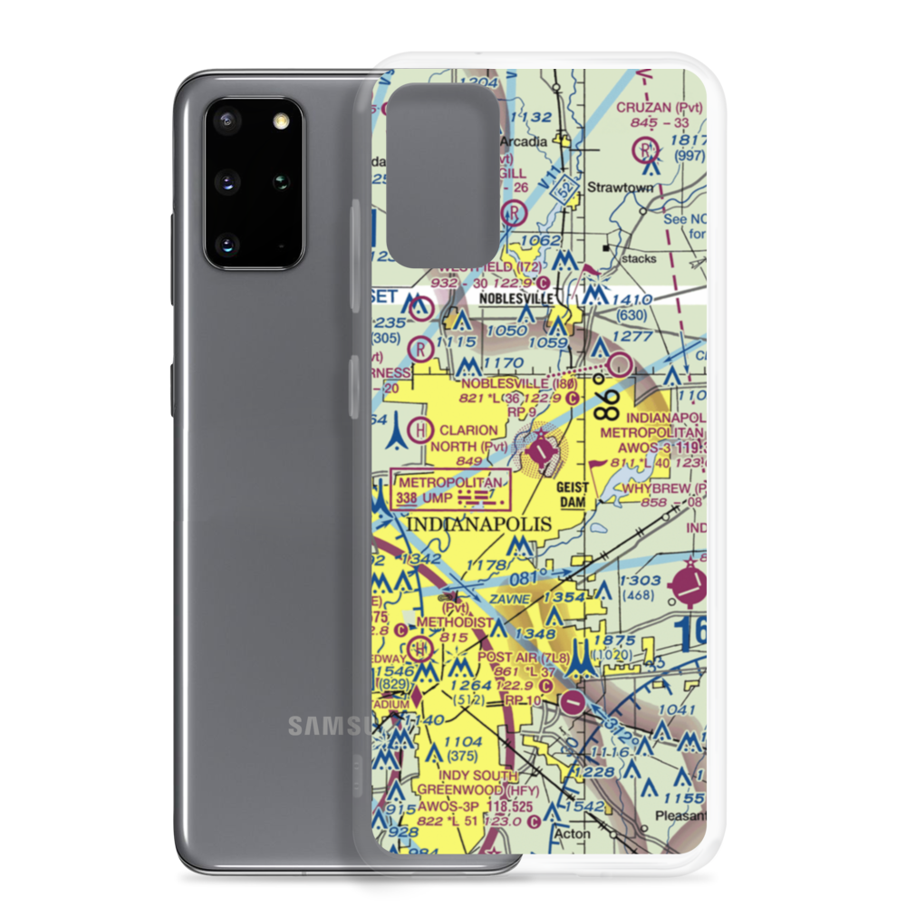 Indianapolis Metropolitan Airport (UMP) VFR Sectional Samsung Case Samsung Galaxy S20 Plus model shown