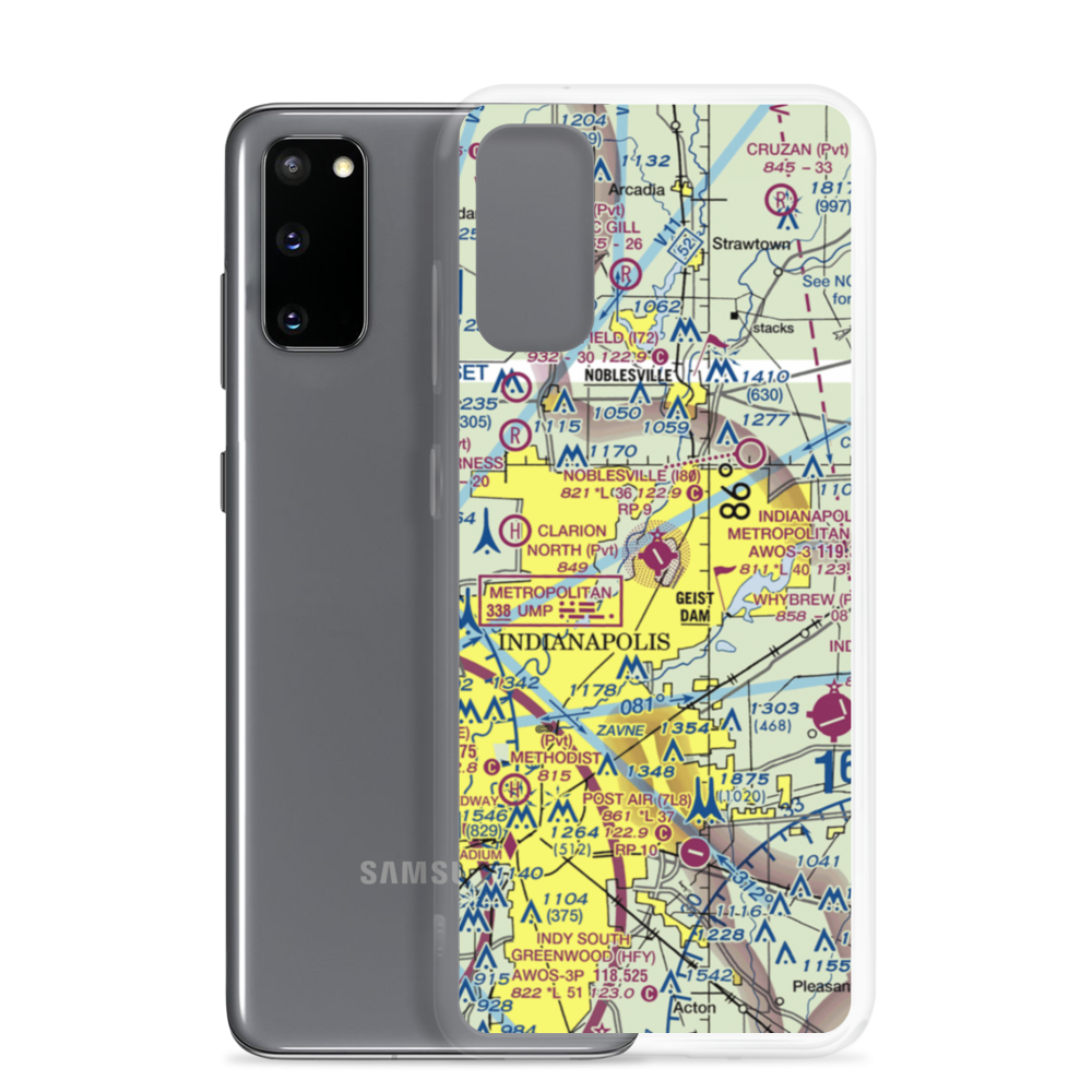 Indianapolis Metropolitan Airport (UMP) VFR Sectional Samsung Case Samsung Galaxy S20 model shown