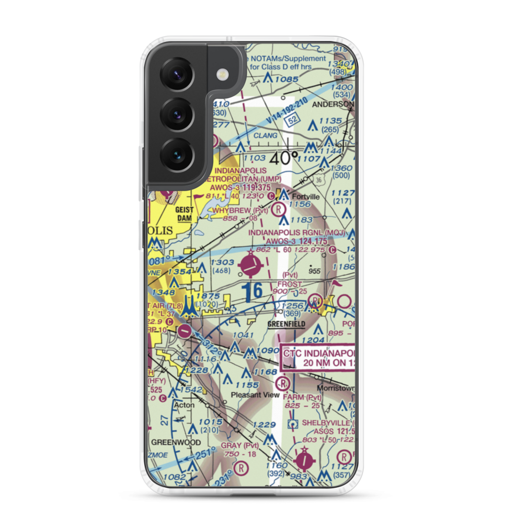 Indianapolis Regional Airport (MQJ) VFR Sectional Samsung Case Samsung Galaxy S22 Plus model shown