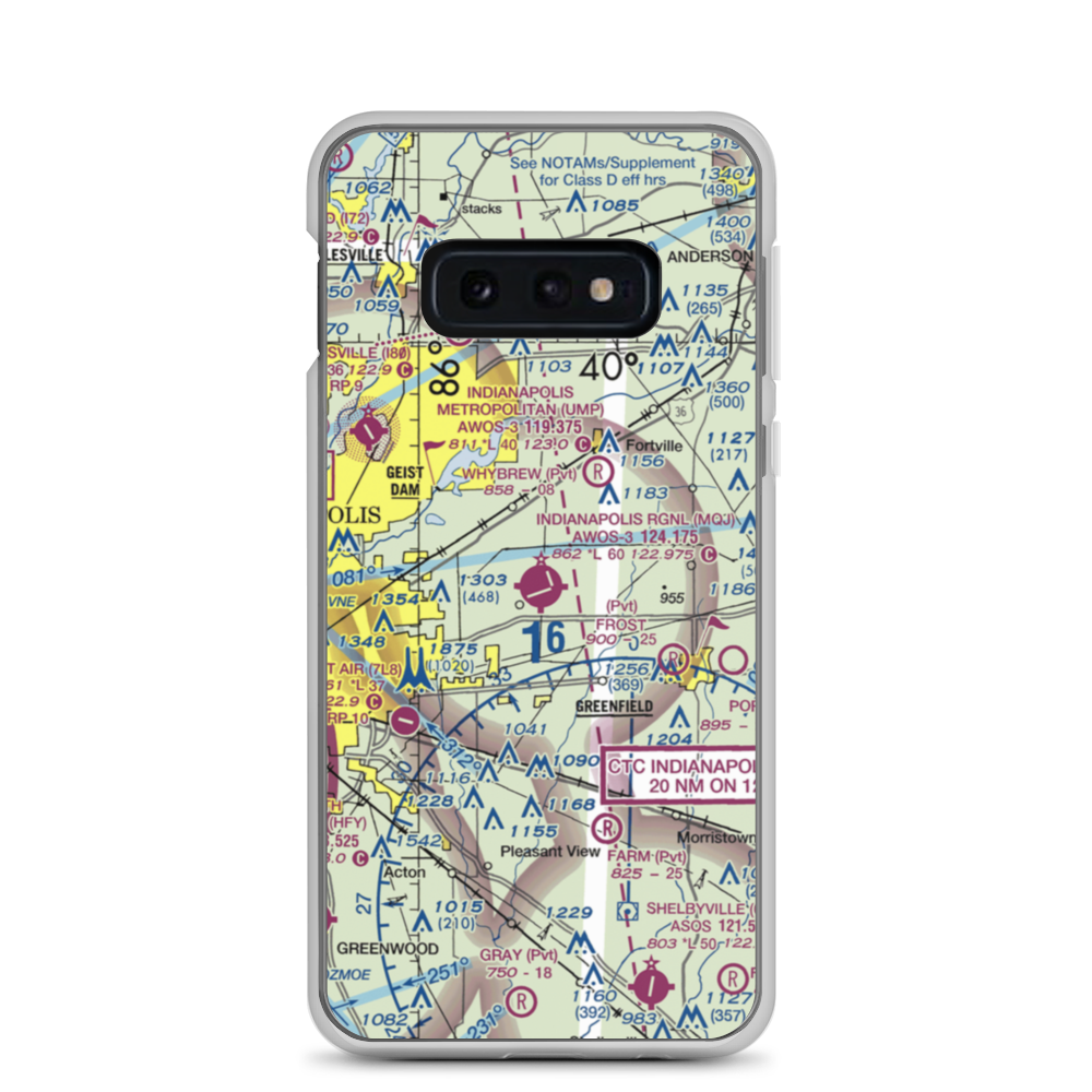 Indianapolis Regional Airport (MQJ) VFR Sectional Samsung Case Samsung Galaxy S10e model shown