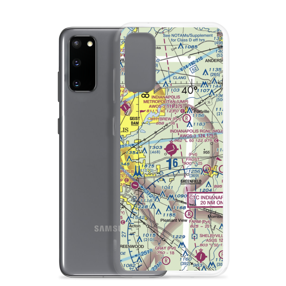 Indianapolis Regional Airport (MQJ) VFR Sectional Samsung Case Samsung Galaxy S20 model shown