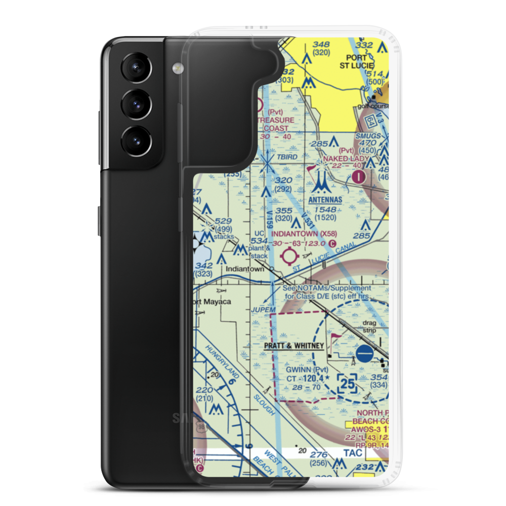 Indiantown Airport (X58) VFR Sectional Samsung Case Samsung Galaxy S21 Plus model shown